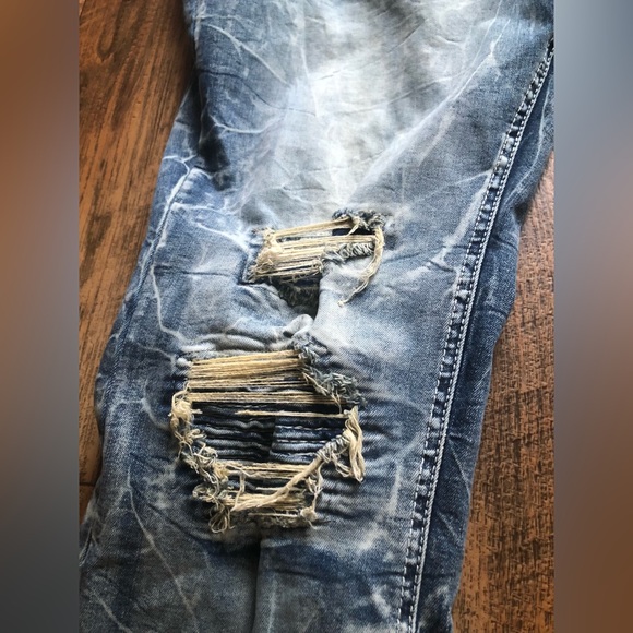 Mens Frost Originals Jeans 44 X 34” Baggy Distressed Unique Patches Rn96281 - Picture 10 of 16